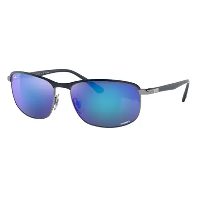 Ray-Ban Unisex Sunglass RB3671CH Chromance - Frame color: Blue On Gunmetal, Lens color: Grey/Bl