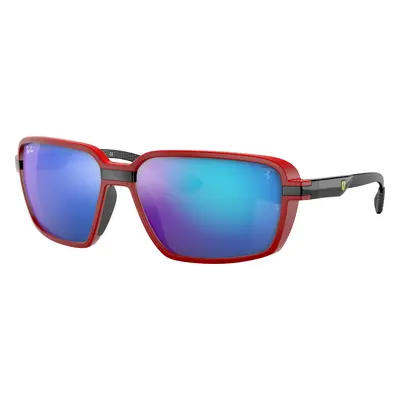 Ray-Ban Unisex Sunglass RB8360M Scuderia Ferrari Collection - Frame color: Red, Lens color: Blu