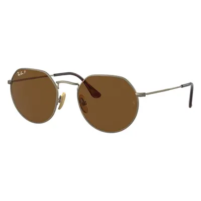 Ray-Ban Unisex Sunglass RB8165 Jack Titanium - Frame color: Gold, Lens color: Brown