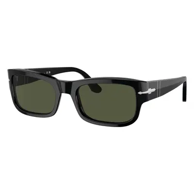 Persol Unisex Sunglass PO3326S - Frame color: Black, Lens color: Green