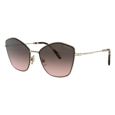 Miu Miu Woman Sunglass MU 60VS - Frame color: Pale Gold, Lens color: Pink Gradient Grey