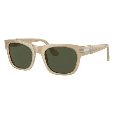 Persol Unisex Sunglass PO3269S - Frame color: Champagne, Lens color: Green