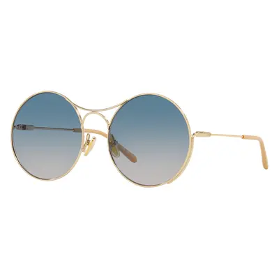 Chloé Woman Sunglass CH0166S - Frame color: Gold, Lens color: Green