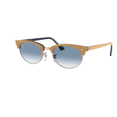 Ray-Ban Unisex Sunglass RB3946 Clubmaster Oval - Frame color: Beige, Lens color: Light Blue Gra