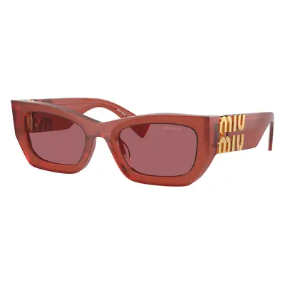 Miu Miu Woman Sunglass MU 09WS - Frame color: Cognac Opal, Lens color: Dark Violet