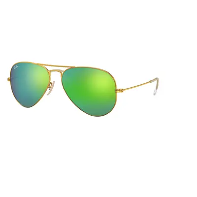 Ray-Ban Unisex Sunglass RB3025 Aviator Flash Lenses - Frame color: Gold, Lens color: Green Flas