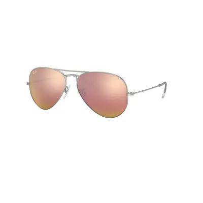 Ray-Ban Unisex Sunglass RB3025 Aviator Flash Lenses - Frame color: Silver, Lens color: Copper F