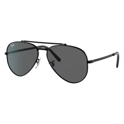 Ray-Ban Unisex Sunglass RB3625 New Aviator - Frame color: Black, Lens color: Dark Grey