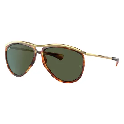 Ray-Ban Unisex Sunglass RB2219 Aviator Olympian - Frame color: Striped Havana, Lens color: G-15