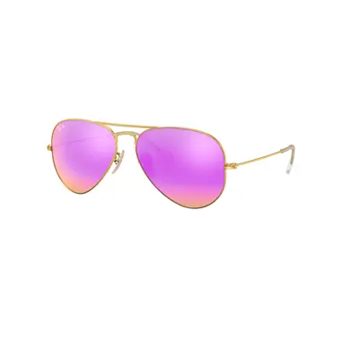 Ray-Ban Unisex Sunglass RB3025 Aviator Flash Lenses - Frame color: Gold, Lens color: Cyclamen F