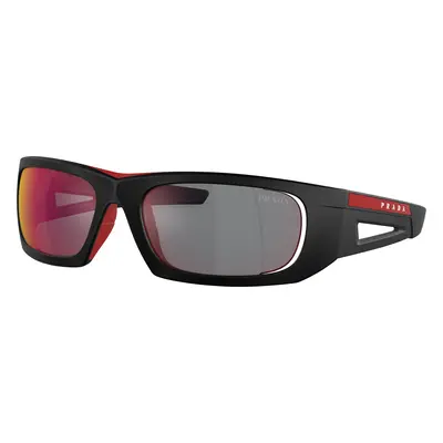 Prada Linea Rossa Man Sunglass PS 02YS - Frame color: Matte Black/Red, Lens color: Dark Grey Mi