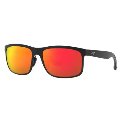 Maui Jim Unisex Sunglass Huelo - Frame color: Black, Lens color: Hawaii Lava U+2122 Mirror Pola