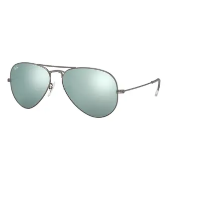 Ray-Ban Unisex Sunglass RB3025 Aviator Flash Lenses - Frame color: Gunmetal, Lens color: Silver