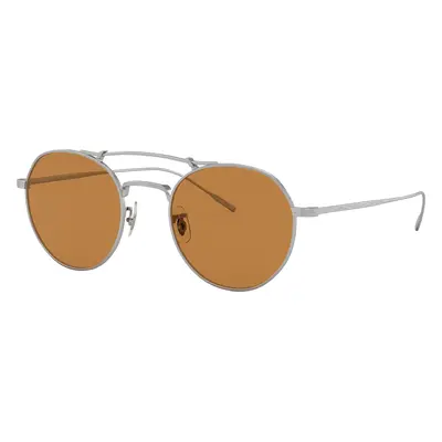 Oliver Peoples Unisex Sunglass OV1309ST Reymont - Frame color: Silver, Lens color: Cognac