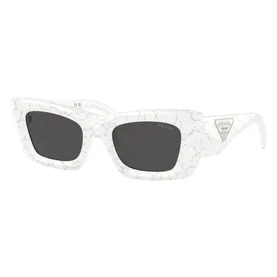 Prada Woman Sunglass PR 13ZS - Frame color: Matte White Marble, Lens color: Dark Grey