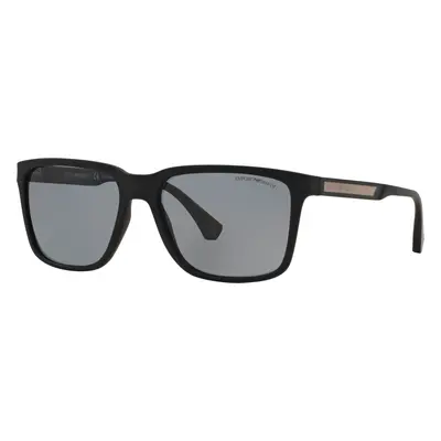 Emporio Armani Man Sunglass EA4047 - Frame color: Rubber Black, Lens color: Grey Polarized