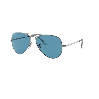 Ray-Ban Unisex Sunglass RB3689 Aviator Metal II - Frame color: Gunmetal, Lens color: Blue