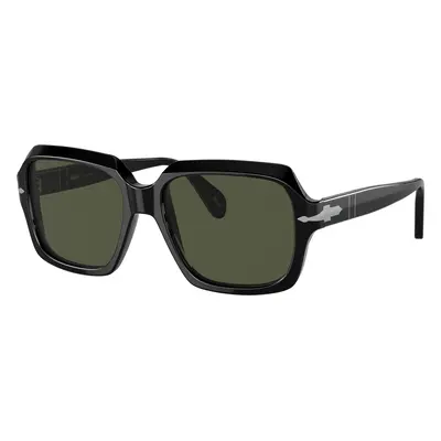 Persol Unisex Sunglass PO0581S - Frame color: Black, Lens color: Green