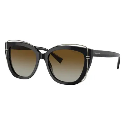 Tiffany & Co. Woman Sunglass TF4148 - Frame color: Black, Lens color: Polar Brown Gradient