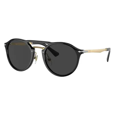 Persol Unisex Sunglass PO3264S - Frame color: Black/Gold, Lens color: Black Polarized