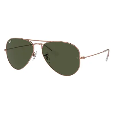 Ray-Ban Unisex Sunglass RB3025 Aviator Rose Gold - Frame color: Rose Gold, Lens color: Green