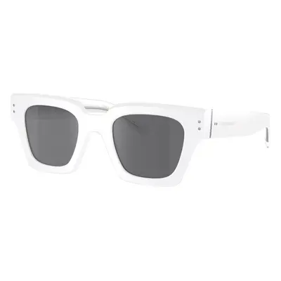 Dolce&Gabbana Man Sunglass DG4413 - Frame color: White, Lens color: Grey Mirror Black