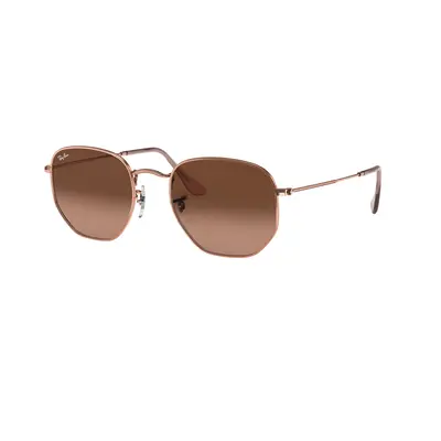 Ray-Ban Unisex Sunglass RB3548N Hexagonal Flat Lenses - Frame color: Copper, Lens color: Brown 