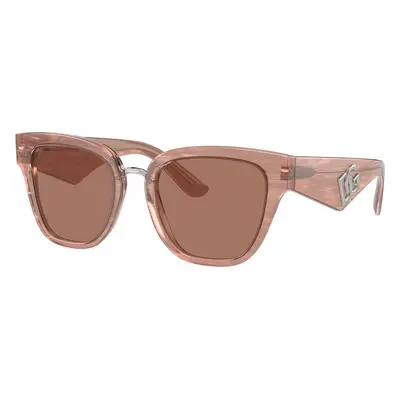 Dolce&Gabbana Woman Sunglass DG4437 - Frame color: Fleur Caramel, Lens color: Dark Brown