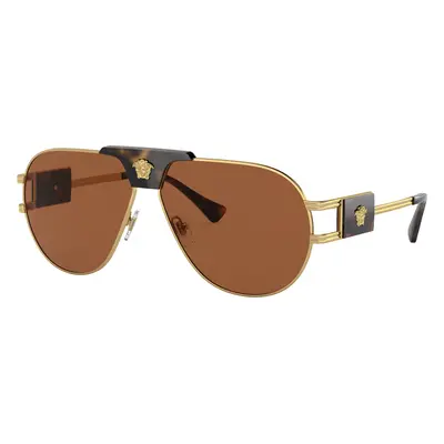 Versace Man Sunglass VE2252 - Frame color: Gold, Lens color: Dark Brown