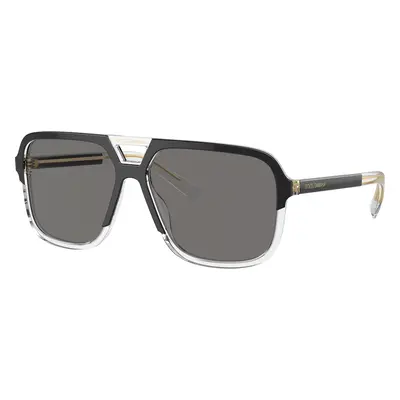 Dolce&Gabbana Man Sunglass DG4354 - Frame color: Top Black On Crystal, Lens color: Dark Grey