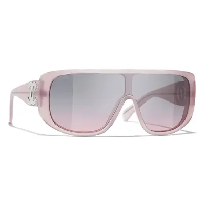 Chanel Woman Sunglass Shield Sunglasses CH5495 - Frame color: Light Pink, Lens color: Pink