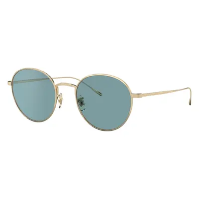 Oliver Peoples Unisex Sunglass OV1306ST Altair - Frame color: Brushed Gold, Lens color: Teal Po