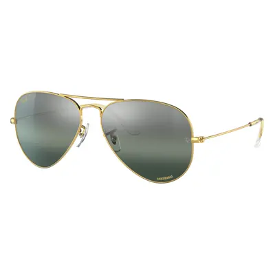 Ray-Ban Unisex Sunglass RB3025 Aviator Chromance - Frame color: Gold, Lens color: Silver/Blue