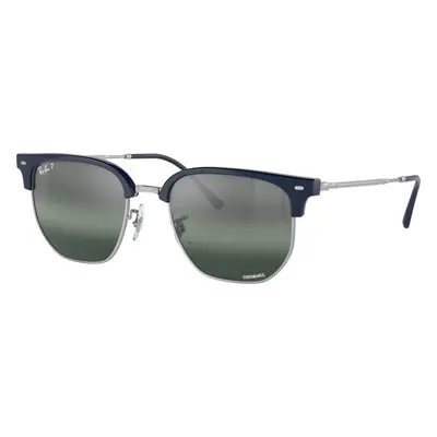 Ray-Ban Unisex Sunglass RB4416 New Clubmaster - Frame color: Blue On Silver, Lens color: Silver