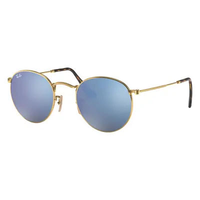 Ray-Ban Man Sunglass RB3447N Round Flat Lenses - Frame color: Arista Gold, Lens color: Blue Gra