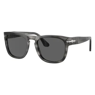 Persol Unisex Sunglass PO3333S Elio - Frame color: Striped Grey, Lens color: Dark Grey