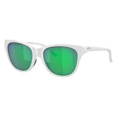 Oakley Woman Sunglass OO9357 Hold Out - Frame color: Polished White, Lens color: Jade Iridium