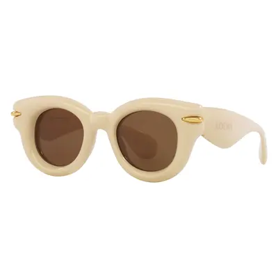 Loewe Woman Sunglass Inflated LW40118I - Frame color: Ivory, Lens color: Brown