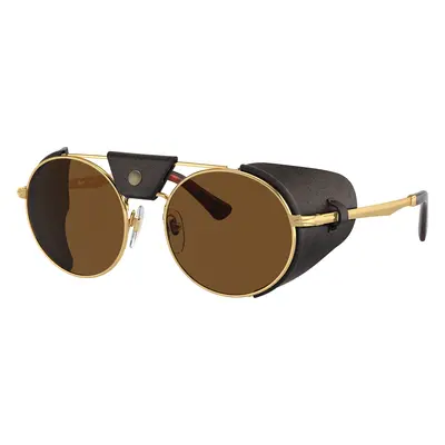 Persol Unisex Sunglass PO2496SZ - Protector - Frame color: Gold, Lens color: Polar Brown