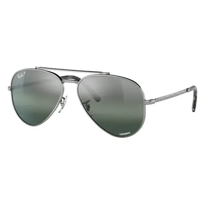 Ray-Ban Unisex Sunglass RB3625 New Aviator - Frame color: Gunmetal, Lens color: Clear/Blue