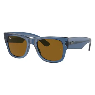 Ray-Ban Unisex Sunglass RB0840S Mega Wayfarer Bio-Based - Frame color: Transparent Blue, Lens c