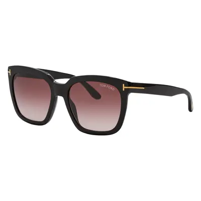 Tom Ford Woman Sunglass FT0502 - Frame color: Black Shiny, Lens color: Burgundy Gradient