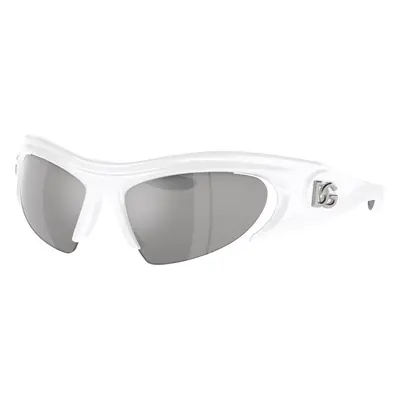 Dolce&Gabbana Unisex Sunglass DG6192 - Frame color: White, Lens color: Light Grey Mirror Silver