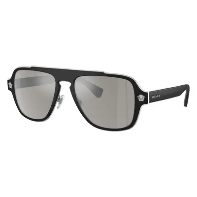 Versace Man Sunglass VE2199 - Frame color: Black, Lens color: Light Grey Mirror Silver