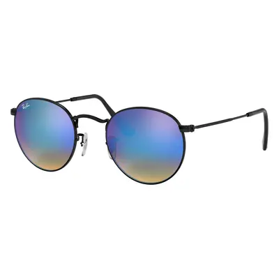 Ray-Ban Man Sunglass RB3447 Round Flash Lenses Gradient - Frame color: Black, Lens color: Blue