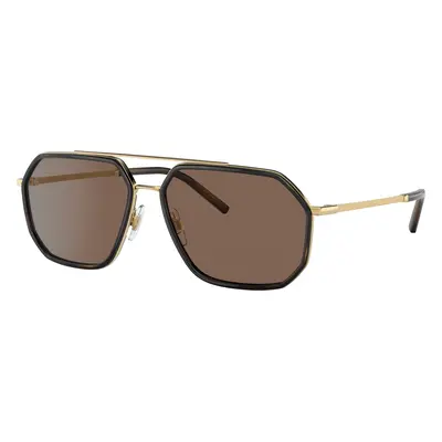 Dolce&Gabbana Man Sunglass DG2285 - Frame color: Gold/Havana, Lens color: Dark Brown