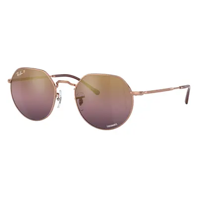 Ray-Ban Unisex Sunglass RB3565 Jack Chromance - Frame color: Rose Gold, Lens color: Gold/Red