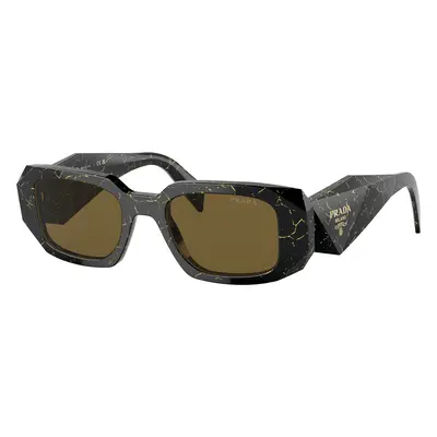 Prada Woman Sunglass PR 17WS - Frame color: Black/Yellow Marble, Lens color: Dark Brown