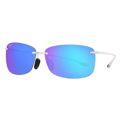 Maui Jim Unisex Sunglass Akau - Frame color: Clear, Lens color: Blue Hawaii Mirror Polarized