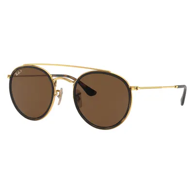 Ray-Ban Unisex Sunglass RB3647N Round Double Bridge - Frame color: Arista Gold, Lens color: B-1